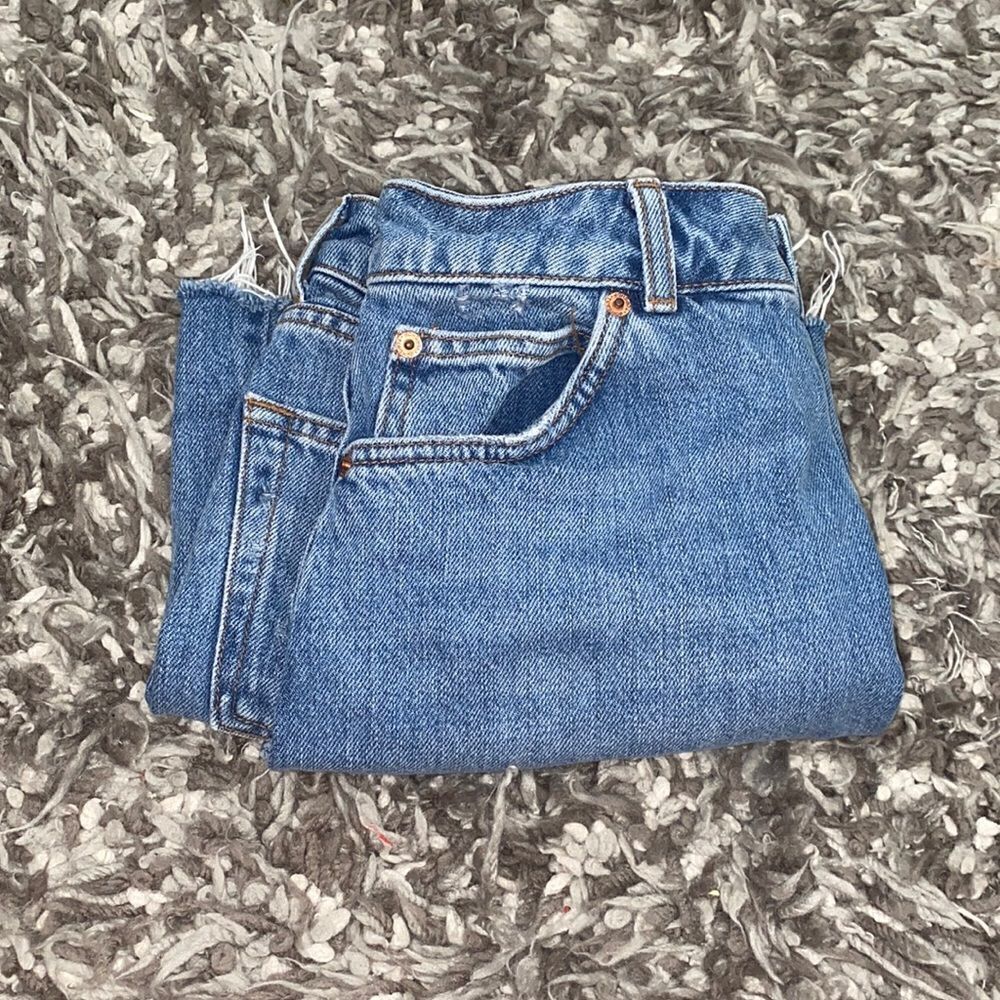 Topshop Blue Distressed Denim Raw Hem Cutoff Skirt Festival Concert Western